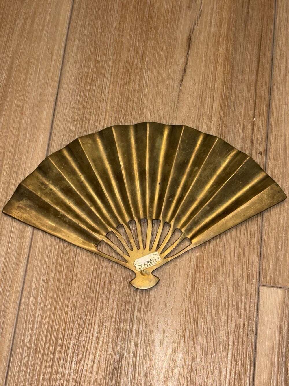 Vintage Solid Brass Asian Chinese Japanese Dragon Folding Hand Fan Wall Decor - Picture 2 of 3